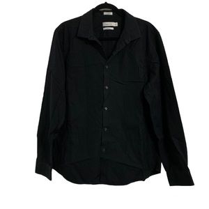 Calvin Klein body fit ribbed black button up